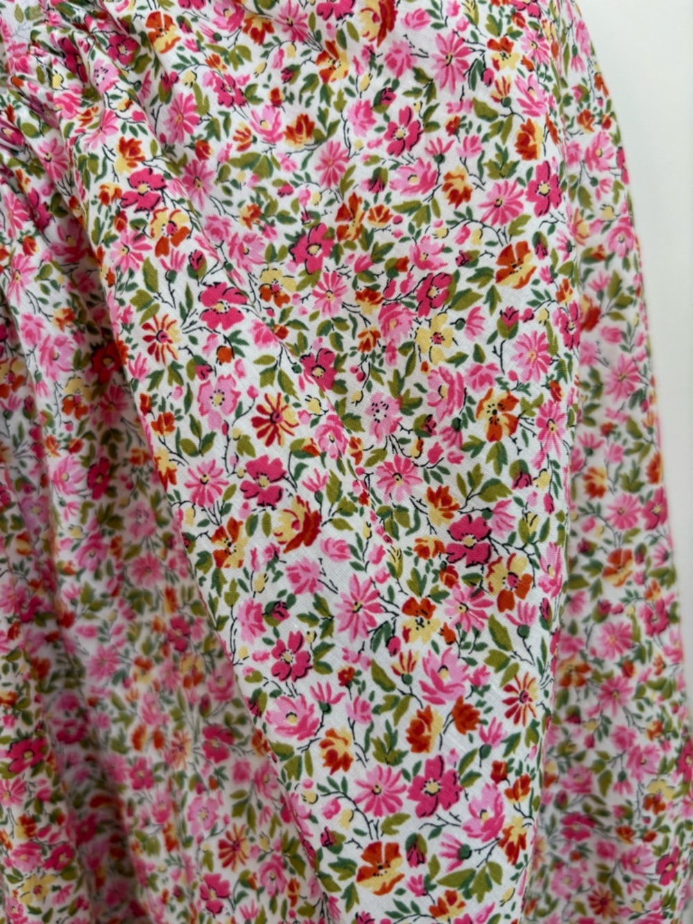 Ann Mashburn Pink Liberty Print Puff-Sleeve Peasant Blouse size S - Picture 5 of 5
